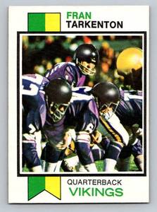 lot 33A image: Fran Tarkenton 1973 Topps #60 Vintage Minnesota Vikings Football Card