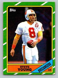 lot 41A image: Steve Young RC 1986 Topps #374 Rookie Vintage Football Card