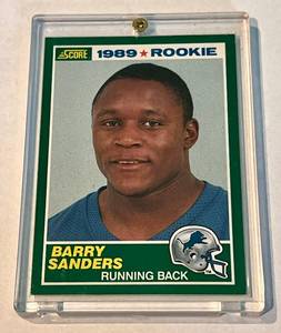 lot 5A image: Barry Sanders RC 1989 Score #257 Rookie Football Card
