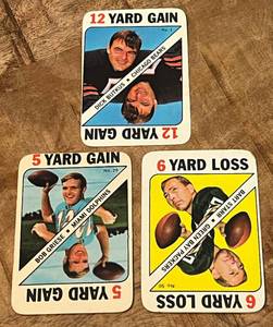 lot 39A image: Bart Starr, Dick Butkus, Bob Griese 1971 Topps Game Cards Vintage Football
