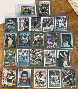 lot 60A image: 22 Card Star  Rookie Football Lot - Seau RC, Bosworth RC, Favre RC, Barry Sanders, Jerry Rice, Warric Dunn RCs, DeAndre Hopkins RC, WattSuhJordanMillerMathews RCs
