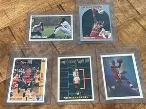 lot 61A image: Michael Jordan 5 Card Basketball Lot