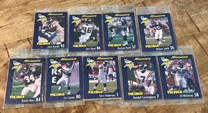lot 64A image: Minnesota Vikings Burger King Complete Set of all 9 Packs - Moss, Carter, Randle, Cunningham and more - Football Cards