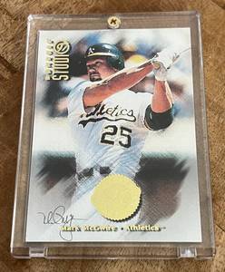 lot 72A image: Mark McGwire 2000 1997 Donruss Studios Master Strokes #22, numbered 09842000 Baseball Card