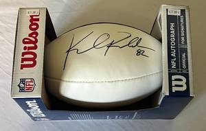 lot 19B image: Kyle Rudolph Signed Wilson The Duke Football with COA - Minnesota Vikings