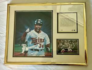 lot 43B image: Kirby Puckett Limited Edition Matted and Framed Print - Minnesota Twins Baseball
