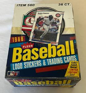 lot 46B image: 1988 Fleer Baseball 36 Pack Card Box