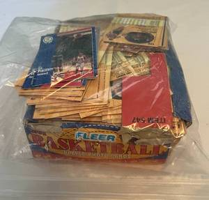 lot 56B image: 1991 Fleer Basketball Card Box - all the packs have been opened