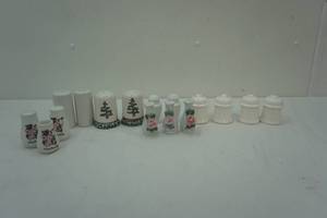 lot 102 image: White ceramic tableware, salt and peppers