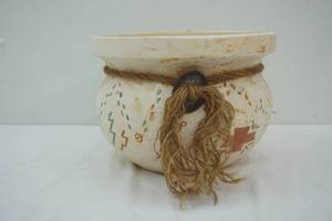 lot 110 image: Southwest ceramic plant pot, signed
