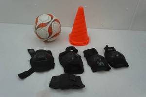 lot 215 image: soccer ball and cones