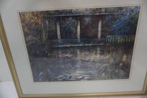 lot 77 image: LA Pergola framed picture, 39x31