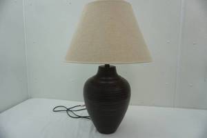 lot 84 image: Hammered metal bean pot type lamp
