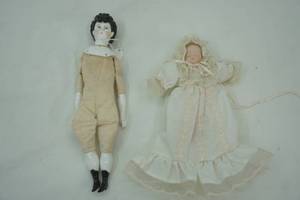 lot 202 image: antique porcelain dolls
