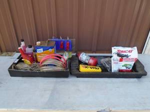 Qty of 2 bins misc automotive chemicals. As shown.