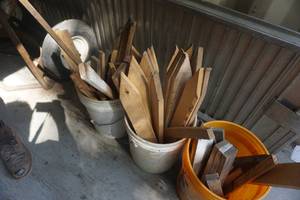 Large Lot of Assorted Wood Landscape Stakes