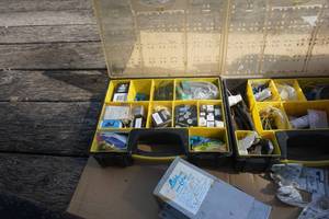Large Lot of Outdoor Lighting Fixtures, Halogen Replacement Bulbs and Lighting Parts and Accessories