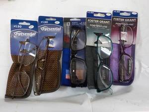 5 Foster Grant 1.50 Reading Glasses...
