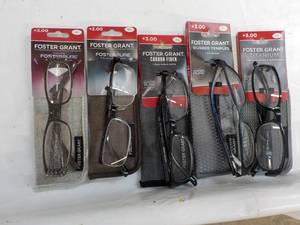 5 Foster Grant 3.00 Reading Glasses...