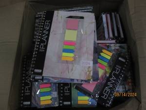 box of planners...