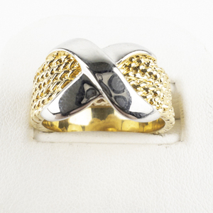lot 226 image: American Ring Co  Two-Tone Love Cross Base Metal Ring. Size 7.5 - 7.75