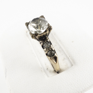 lot 242 image: Vintage Style CZ 14K RGP Engagement Style Ring. Size 7.5 - 7.75