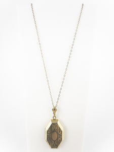 lot 280 image: W.&H. Jewelry Co. Inc. Vintage Hand Engraved  Gold Filled Locket Necklace.