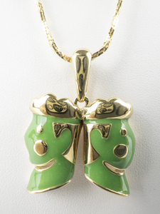 lot 10-282 image: Bob Mackie 1980S Gemini Zodiac Gold Plated Pendant Necklace .