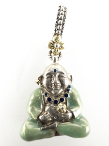 lot 287 image: Barbara Bixby Buddha Sterling And 18K Yellow Gold CharmPendant. Retail $275