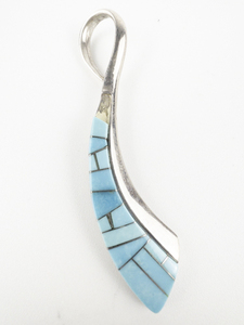 lot 292 image: Jay King  Turquoise Inlay Sterling Silver Pendant. Matches #162.
