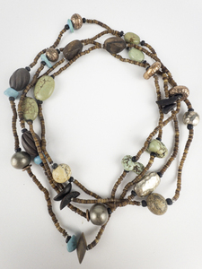 lot 196 image: Silpada  Heishi Howlite, Jasper, Turquoise, Copper, Woodsterling Silver Bead Necklace.