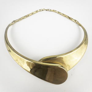 lot 197 image: RLM Studio (Robert Lee Morris) Signed Brass Bib Necklace.