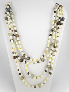 lot 203 image: Jay King  White Coral & Multi Gem Layer Bead Necklace. 100 Length