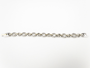 lot 114 image: Two-Tone Textured O Link Base Metal Bracelet.