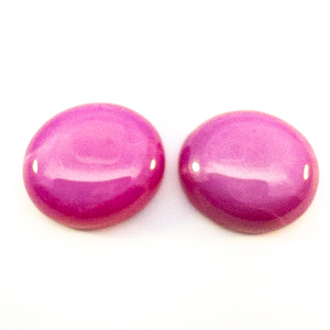 lot 301 image: Pair of LAB GROWN STAR RUBY - 18.37ct (9.05ct & 9.32ct) Oval cabochon cut