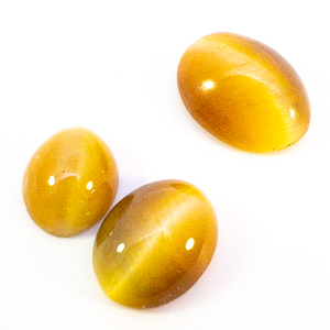 lot 306 image: Group of 3 TIGER EYE QUARTZ - Oval cabochon cut