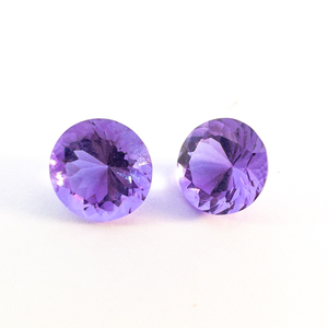 lot 352 image: Pair of LAB GROWN AMETHYST - 1.64ct. Round brilliant cut