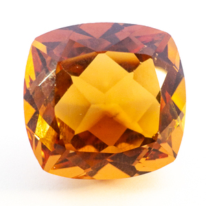 lot 364 image: REDDISH ORANGE CITRINE - 21.96ct. Square cushion cut