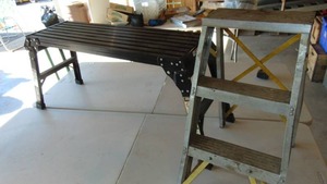 lot 78 image: Folding Workbench and Step Stool