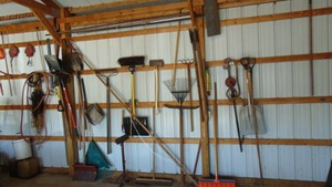 lot 82 image: Wall of Assorted Hand Tools
