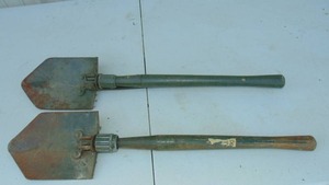 lot 108 image: 2 Piece Lot of Military Foldable Shovels
