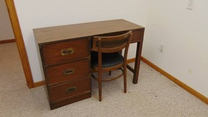 lot 171 image: 3 Drawer Desk with Chair