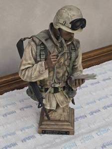 lot 6 image: 10 Letters from Home Stephen Herrero Patriotic Soldier Sculpture