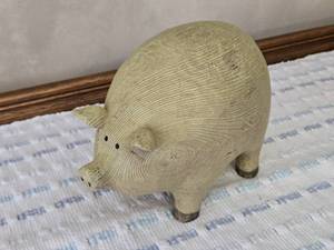lot 34 image: 7 Tall Pig Figurine