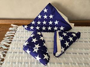 lot 55 image: Lot of 3 Folded Flags One is 3 4 716 x 4 6