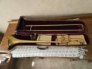 lot 64 image: Vintage Trombone with Case
