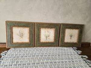 lot 120 image: Lot of 3 Framed Prints of Different Herbs