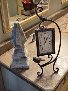 lot 141 image: Small Hanging Clock, Heavy Decorative Point