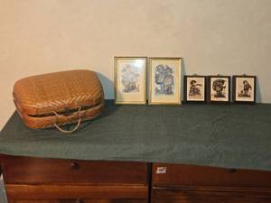 lot 188 image: Woven Box and Small Prints Including Hummel