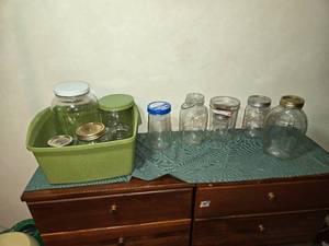 lot 230 image: Glass Jar Collection on Green Tray